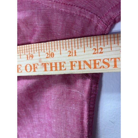 Talbots  Womens Tunic  Top Linen Heathered Red Long Sleeve Pocket Button-Up M - Picture 5 of 13